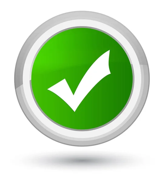 Icono de validación botón redondo verde primo —  Fotos de Stock