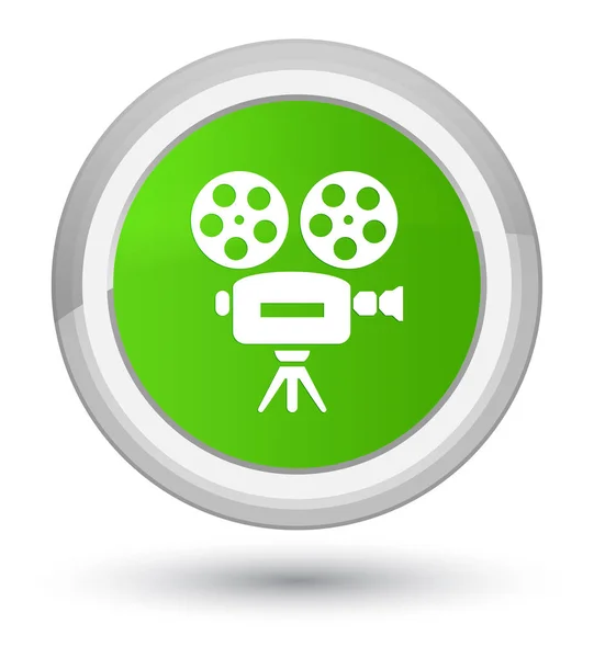 Video camera icon prime soft green round button — Stock Photo, Image