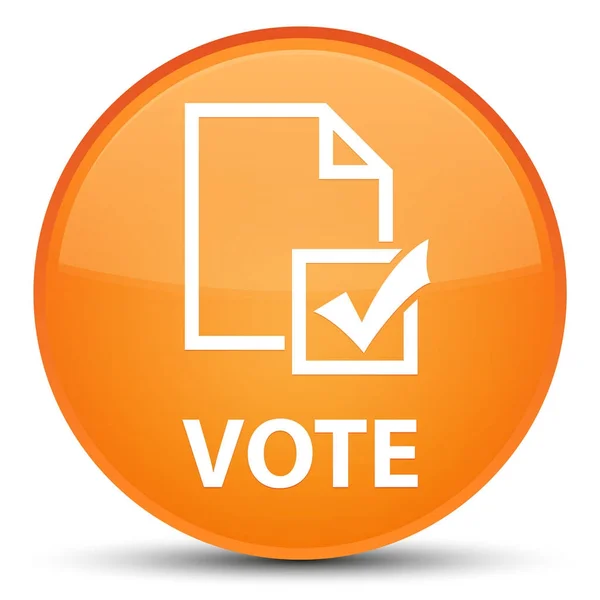 投票 (调查图标) 特殊橙色圆形按钮 — 图库照片