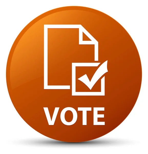 Vote (ícone de pesquisa) botão redondo marrom — Fotografia de Stock
