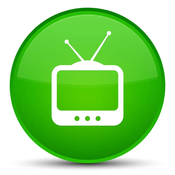 Icona TV speciale pulsante rotondo verde — Foto Stock