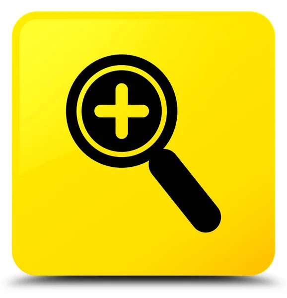 Zoom en icono amarillo botón cuadrado —  Fotos de Stock