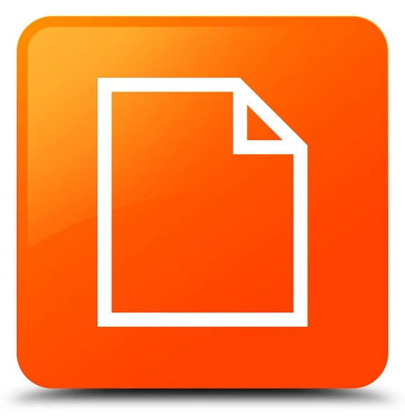 Boş sayfa simgesi turuncu kare düğme — Stok fotoğraf