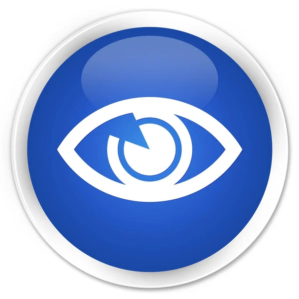 Göz simgesi sigorta primi mavi yuvarlak düğmesi — Stok fotoğraf