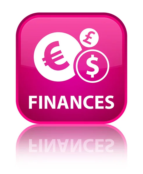 Finances (euro sign) special pink square button — Stock Photo, Image