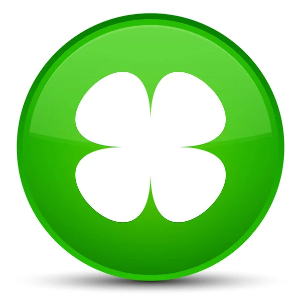 Flower leaf icon special green round button — Stock Photo, Image