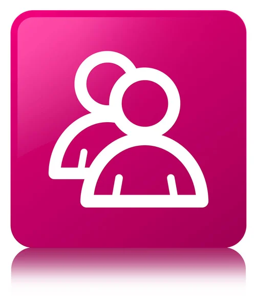 Gruppe Symbol rosa quadratische Taste — Stockfoto