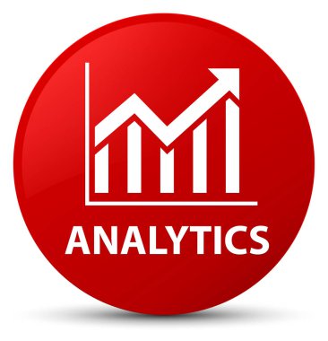 Analytics (istatistik simgesi) kırmızı düğme yuvarlak