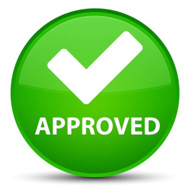 Onaylı (simge doğrulama) özel yeşil yuvarlak düğmesi