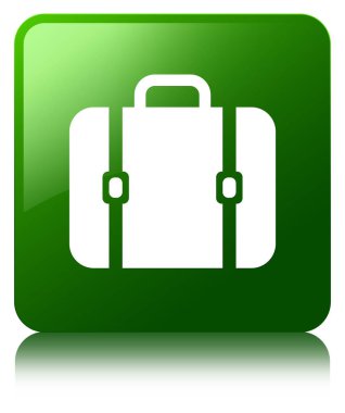 Çanta simgesi yeşil kare düğme