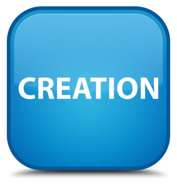 Oluşturma özel camgöbeği mavi kare düğme