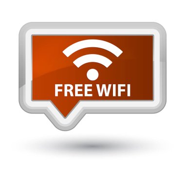 Ücretsiz Wi-Fi baş kahverengi banner buton