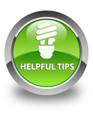 Yararlı ipuçları (ampul simgesi) parlak yeşil yuvarlak düğmesi