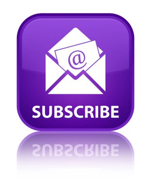 (Haber bülteni e-posta simgesi) özel mor kare düğmesini abone