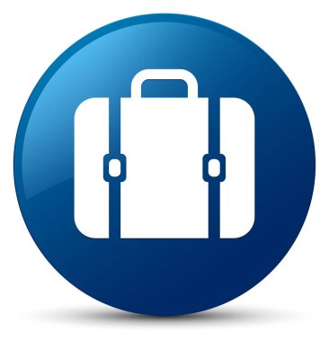 Çanta simgesi mavi yuvarlak düğmesi