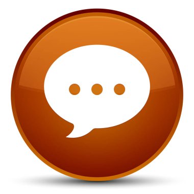 Konuşma simgesini özel kahverengi yuvarlak düğmesi