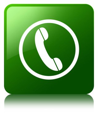 Telefon simgesi yeşil kare düğme