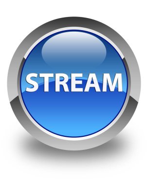 Akış parlak mavi yuvarlak düğme