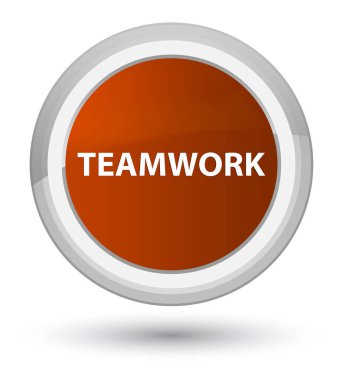 Ekip çalışması ana kahverengi yuvarlak düğmesi