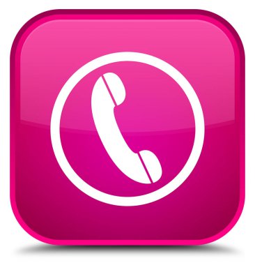Telefon simgesini özel pembe kare düğme