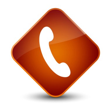 Telefon simgesi zarif kahverengi elmas düğme