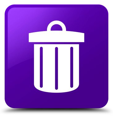 Geri dönüşüm kutusu simgesini mor kare düğme