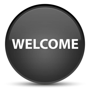 Hoş geldiniz özel siyah yuvarlak düğmesi