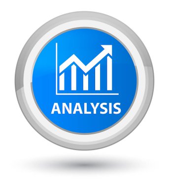 Analiz (istatistik simgesi) asal camgöbeği mavi yuvarlak düğmesi
