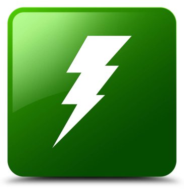 Elektrik simgesi yeşil kare düğme