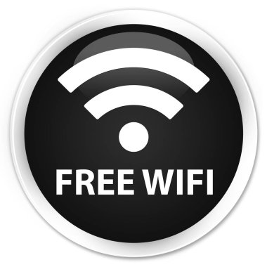 Ücretsiz Wi-Fi sigorta primi siyah yuvarlak düğmesi