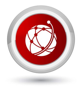 Küresel ağ kutsal kişilerin resmi ana kırmızı yuvarlak düğme