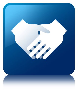 El sıkışma simgesi mavi kare düğme