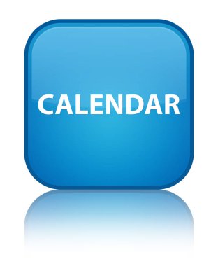 Takvim özel camgöbeği mavi kare düğme