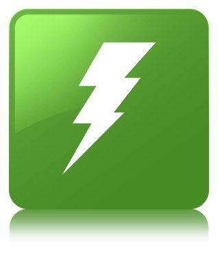 Elektrik kutsal kişilerin resmi yumuşak yeşil kare düğme