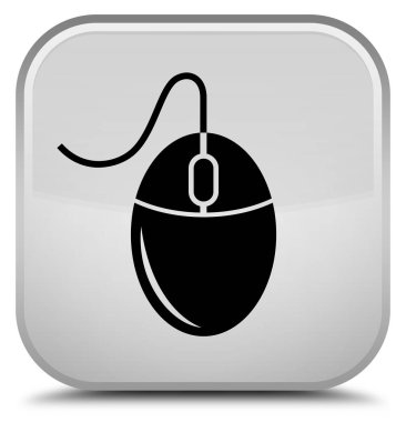 Fare simgesi özel beyaz kare düğme