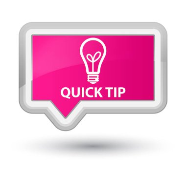 Çabuk uç (ampul simgesi) asal pembe banner buton