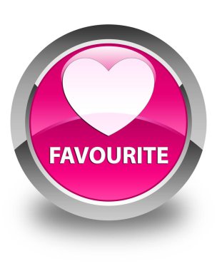 Favori (kalp simgesi) parlak pembe yuvarlak düğmesi