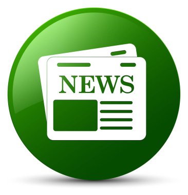 Gazete simgesi yeşil yuvarlak düğmesi