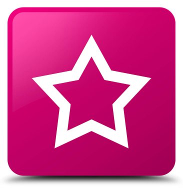 Yıldız simgesi pembe kare düğme