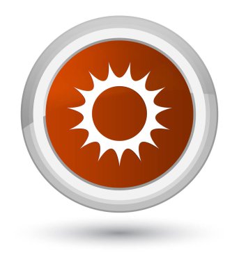 Güneş simgesi ilk kahverengi yuvarlak düğmesi