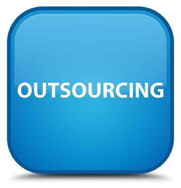 Dış kaynak özel camgöbeği mavi kare düğme