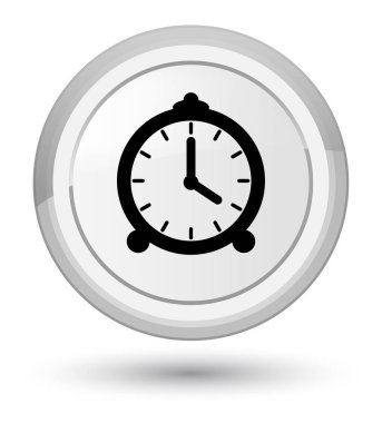 Çalar saat simgesi baş beyaz yuvarlak düğmesi