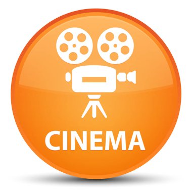 Sinema (video kamera simgesi) özel turuncu yuvarlak düğmesi
