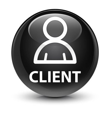 İstemci (üye simgesi) cam gibi siyah yuvarlak düğmesi