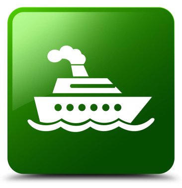 Cruise Gemi simgesi yeşil kare düğme