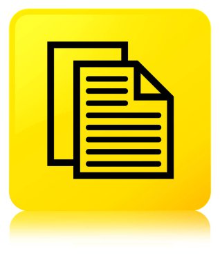 Belge sayfaları simgesi sarı kare düğme