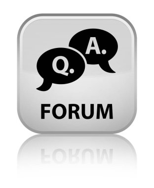 Forum (soru cevap balonu simgesinin) özel beyaz kare düğme