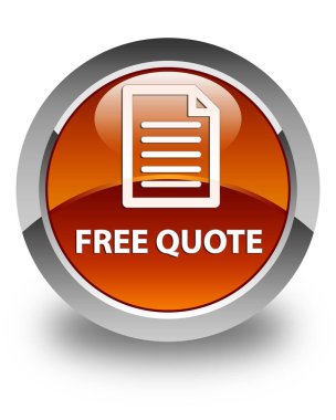 Ücretsiz fiyat teklifi (sayfa simgesi) parlak kahverengi yuvarlak düğmesi