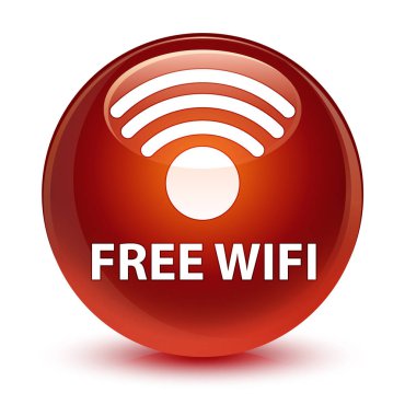 Ücretsiz Wi-Fi camsı kahverengi yuvarlak düğmesi