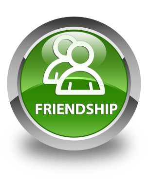 Dostluk (grup simgesi) parlak yumuşak yeşil yuvarlak düğmesi